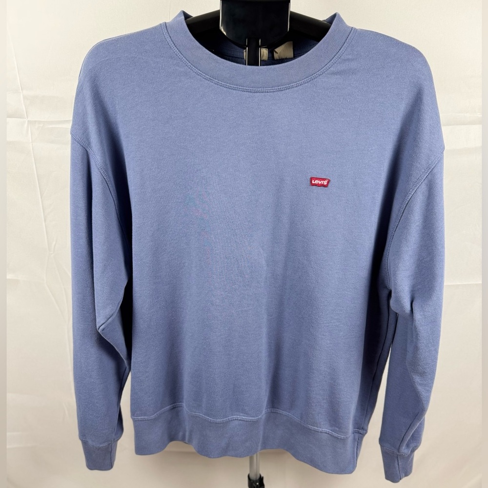 Levi's Logo Crewneck‎ Sweatshirt XL Dusty Blue Embroidered Red Tab Casual